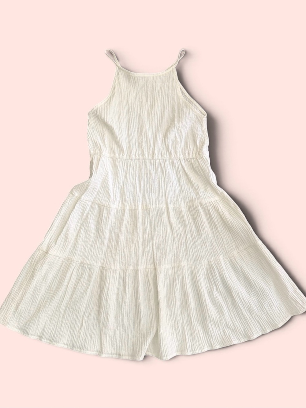 Zara Kids off white halter-neck tiered dress
